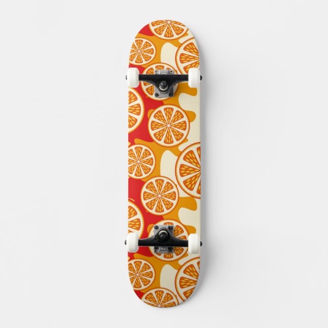 Orange pattern skateboard (Front)