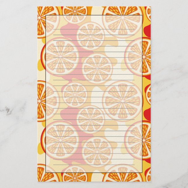 Orange pattern stationery (Front)
