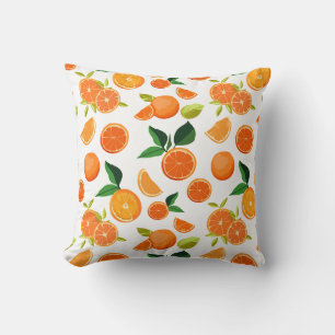 Orange pattern throw pillow