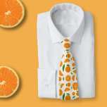 Orange Pattern Tie<br><div class="desc">A neck tie with a slice, half-slice and full orange pattern, for citrus lovers. It could add a fresh touch when you go to work!</div>