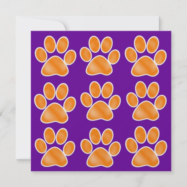 Orange Paw Prints - SRF Invitation (Front)