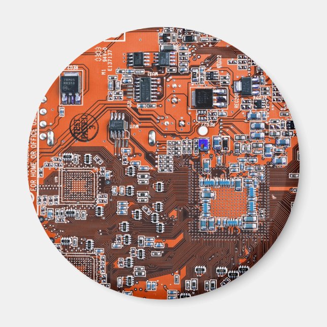 Orange PCB Circuit Board Design for IT Pros Magnet (Front)