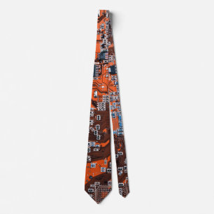 Orange PCB Circuit Board Design for IT Pros Tie