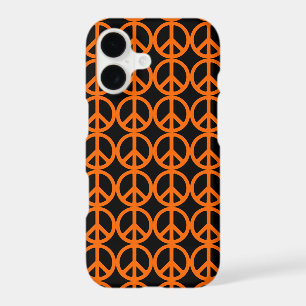 Orange Peace Sign Pattern