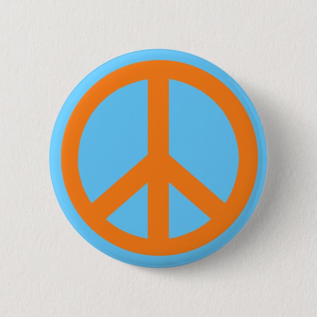Orange Peace Sign Products 6 Cm Round Badge (Front)