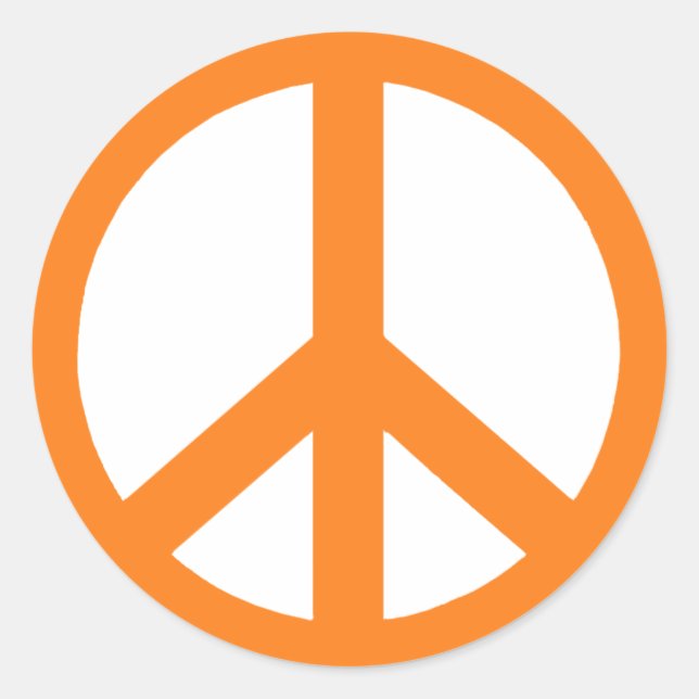 Orange Peace Symbol Stickers (Front)