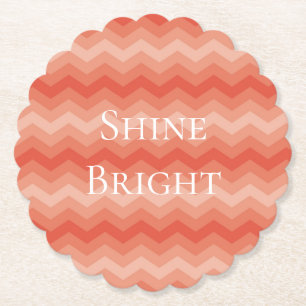 Orange Peach Chevron Paper Coaster