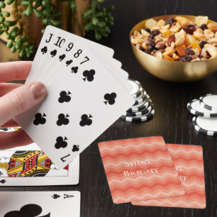 Orange Peach Chevron Playing Cards