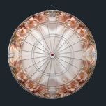 Orange Peach Floral Dartboard<br><div class="desc">Beautiful Orange Peach Floral Dartboard</div>