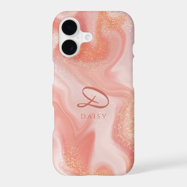 Orange Peach Marble Phone Case (Back)