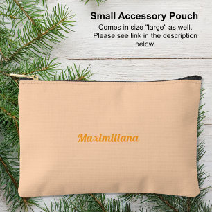 Orange Peach - Solid Small Accessory Pouch