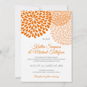 Orange & Peach Wedding Invitations Floral & Fun