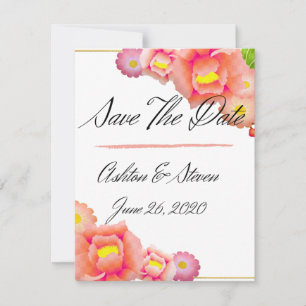 Orange & Peach Wedding Save The Date