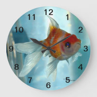 Orange pearlscale goldfish Wall Clock