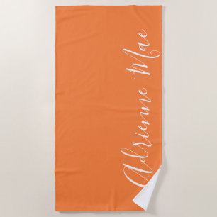 Orange Peel Simply Personalised Beach Towel