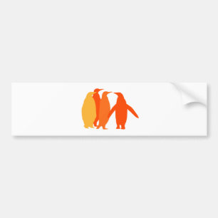 Orange Penguins Bumper Sticker