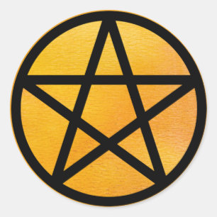 Orange Pentacle Stickers