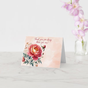Orange Peony Thank You For Being There Card