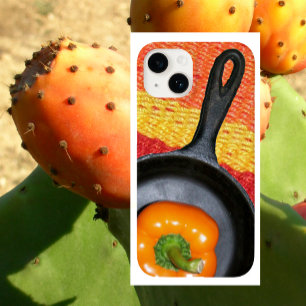 Orange Pepper in Black Frying Pan, Colourful Mat iPhone 16 Case