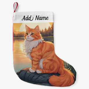 Orange Persian Cat Small Christmas Stocking