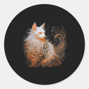 Orange Persians Cat Long Hair Cute Kitten Lover Me Classic Round Sticker