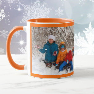 Orange Personalise Photo Template Gift Coffee Mug