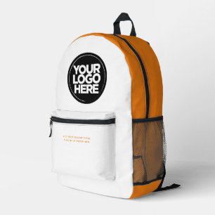 Orange Personalised Corporate Logo and Text Printed Backpack
