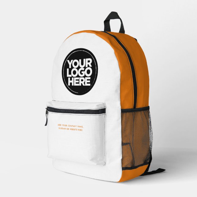 Orange | Personalised Corporate Logo and Text Printed Backpack (Back Corner Right)