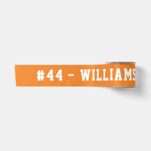 Orange Personalised Name and Number Homecoming Satin Ribbon