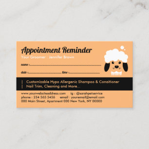 Orange Pet Bath Salon Appointment Dog Groomer Business Card