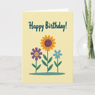Orange Petal Birthday Card