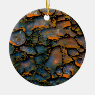 Orange Petrified dinosaur bone Ceramic Tree Decoration