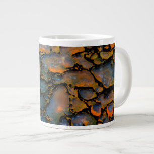 Orange Petrified dinosaur bone Large Coffee Mug