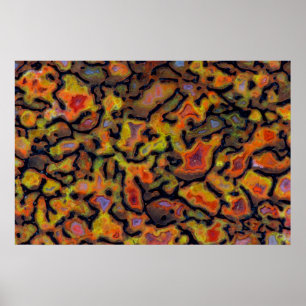 Orange Petrified Dinosaur Bone Poster