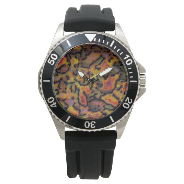 Orange Petrified Dinosaur Bone Watch (Front)