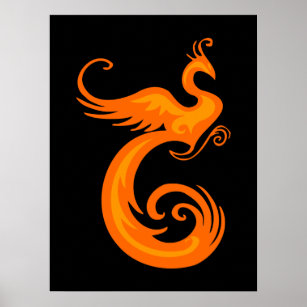Orange Phoenix Poster