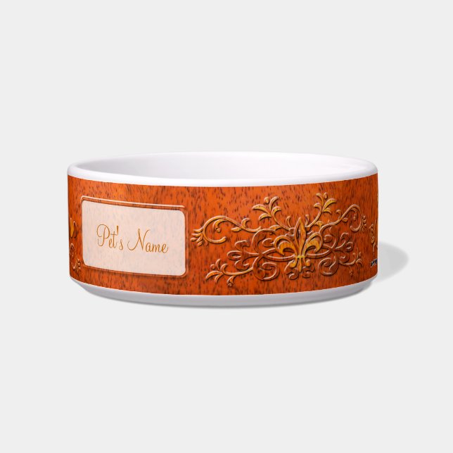 Orange Photo and Name Earthen Fancy Pottery Bowl (Right)