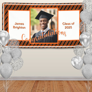 Orange Photo Graduation Banner