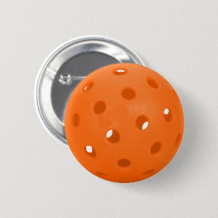 Orange Pickleball Ball Fun Pickleball Accessory 6 Cm Round Badge
