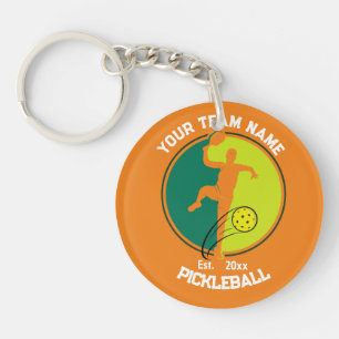 Orange Pickleball Club Team Player Pickler Custom Key Ring