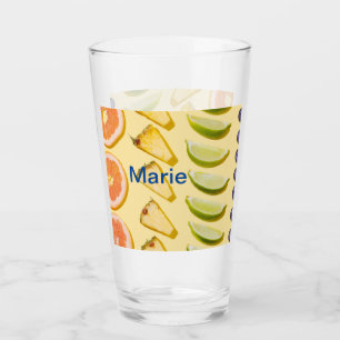Orange pineapple blue berry lemon add name photo t glass