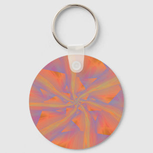 Orange Pink and Violet Spiral Arms Key Ring