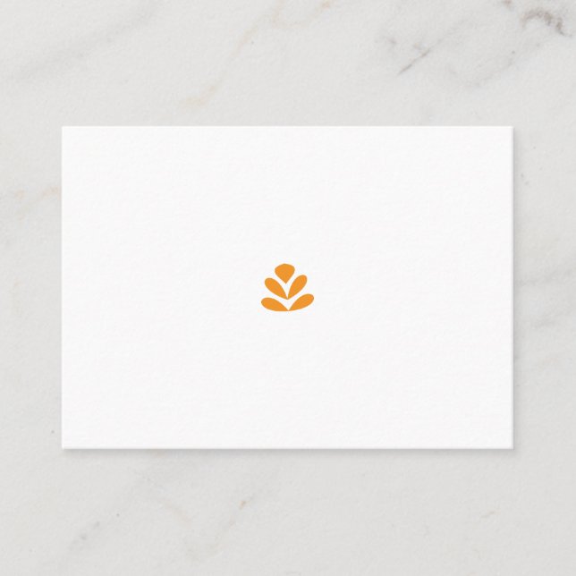 orange, pink and white colour illustration place card (Front)