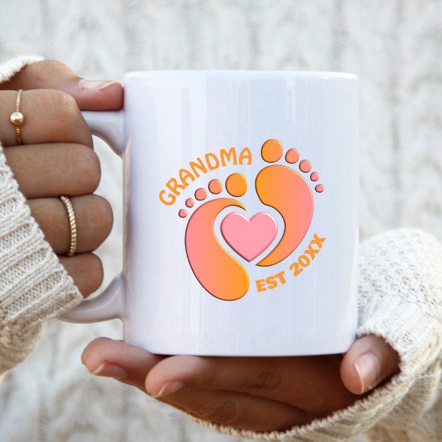 Orange Pink Baby Feet Mug for Grandma (Creator Uploaded)