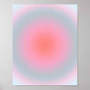 Orange Pink Blue Gradient Pastel Abstract Gradient Poster