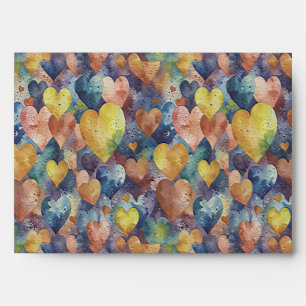 orange pink blue yellow hearts envelope