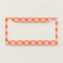 Orange + Pink Check Chequered Chequerboard Pattern