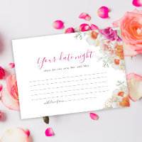 Orange & Pink Floral Bridal Shower Date Night Idea