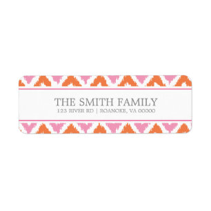 Orange Pink Fuchsia Zigzag Tribal Pattern