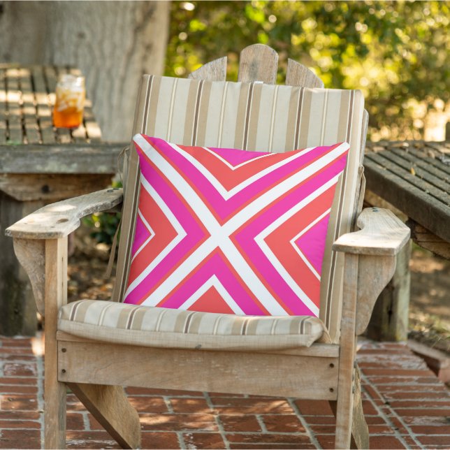 Orange Pink Geometric 2  Cushion (Chair)